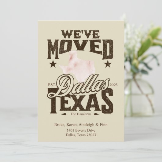 引っ越しましたからダラスへのテキサス州発表 招待状 (スタンド正面)