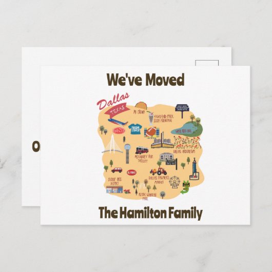 引っ越しましたからダラステキサス州はがき シーズンポストカード (正面/裏面)