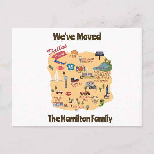 引っ越しましたからダラステキサス州はがき シーズンポストカード (正面)