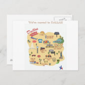 引っ越しましたからダラステキサス州はがき 案内ポストカード (正面/裏面)