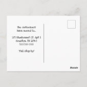 引っ越しましたからテキサス州ピンクハート ポストカード (裏面)