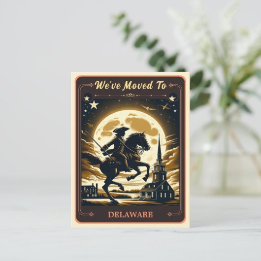 引っ越しましたからデラウェア |ヴィンテージはがき ポストカード (スタンド正面)