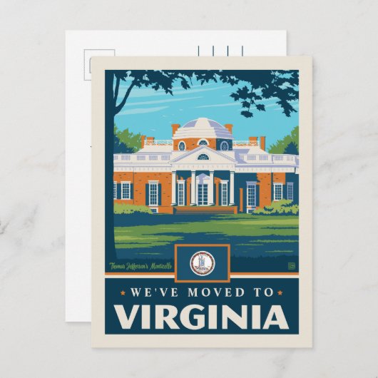 引っ越しましたからバージニア インビテーションポストカード (正面/裏面)