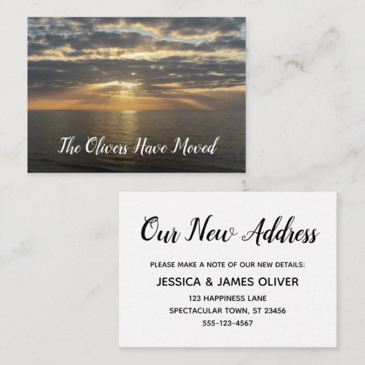 引っ越しましたからビーチへのフォト挿入カード エンクロージャーカード (正面/裏面)