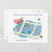 引っ越しましたからプラノテキサス州葉書 案内ポストカード (正面/裏面)