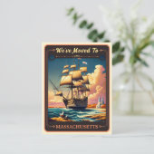 引っ越しましたからマサチューセッツ |ヴィンテージはがき ポストカード (スタンド正面)