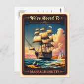 引っ越しましたからマサチューセッツ |ヴィンテージはがき ポストカード (正面/裏面)