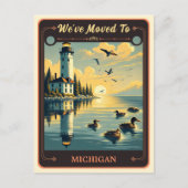 引っ越しましたからミシガン |ヴィンテージはがき ポストカード (正面)