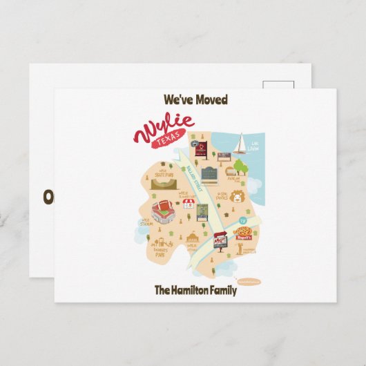 引っ越しましたからワイリーテキサス州はがき シーズンポストカード (正面/裏面)