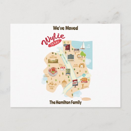 引っ越しましたからワイリーテキサス州はがき シーズンポストカード (正面)