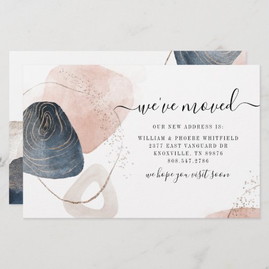 引っ越しましたから新しいアドレスへの通知の移動 便箋 (正面/裏面)