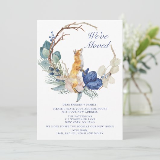 引っ越しましたかわいいウッドランドキツネ水彩フローラ (スタンド正面)