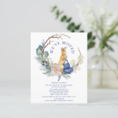 引っ越しましたかわいいウッドランドキツネ水彩フローラ (スタンド正面)