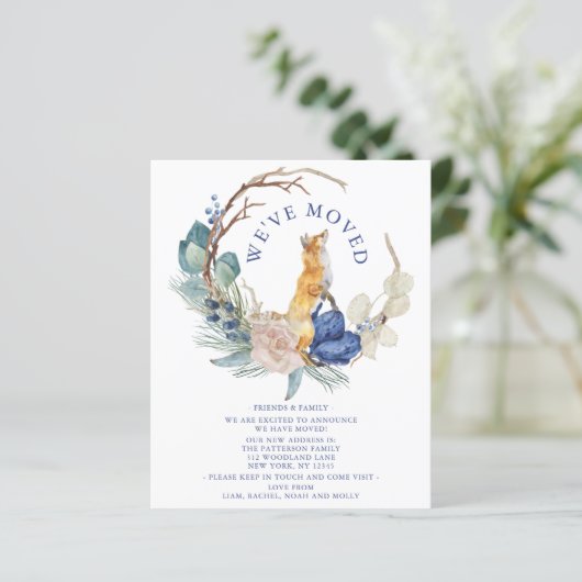 引っ越しましたかわいいウッドランドキツネ水彩フローラ (スタンド正面)