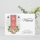 引っ越しましたかわいいコーギレッドドアドッグムービング 案内状 (スタンド正面)