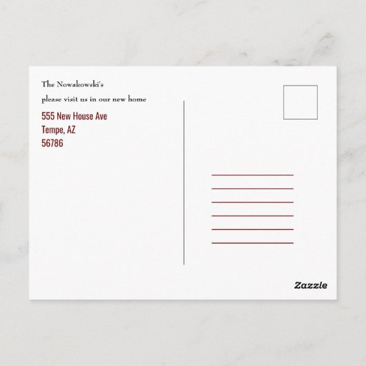 引っ越しましたかわいいリトルハウスファンタスティックおもしろい値 ポストカード (裏面)