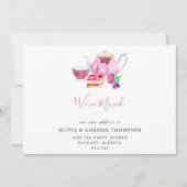 引っ越しましたかわいい水の色ティーセットシンプルシック 案内状 (正面)