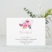 引っ越しましたかわいい水の色ティーセットシンプルシック 案内状 (スタンド正面)