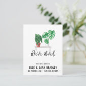 引っ越しましたかわいい水彩植物の新しいアドレス カード (スタンド正面)