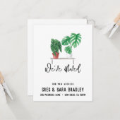 引っ越しましたかわいい水彩植物の新しいアドレス カード (正面/裏面インサイチュ)