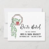 引っ越しましたかわいい水彩植物新しいアドレスカード カード (正面)