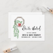 引っ越しましたかわいい水彩植物新しいアドレスカード カード (正面/裏面インサイチュ)