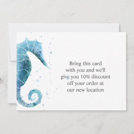 引っ越しましたかわいい海馬の動き発表 案内状 (裏面)