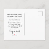 引っ越しましたかわいい猫白黒動く 案内ポストカード (裏面)