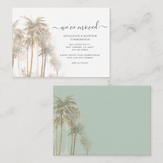 引っ越しましたが沿岸地域に移転する発表 ノートカード (正面/裏面)