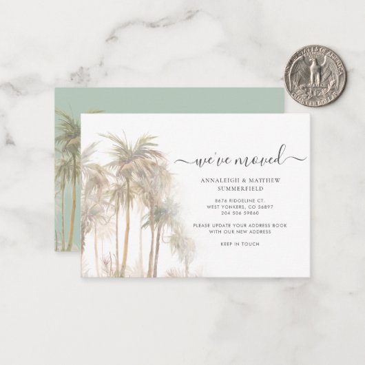 引っ越しましたが沿岸地域に移転する発表 ノートカード (正面/裏面インサイチュ)