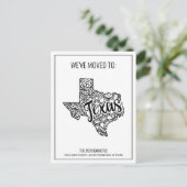 引っ越しましたとテキサス州州フローラ曼荼羅 案内ポストカード (スタンド正面)