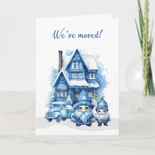 引っ越しましたとハッピーホリデーアナウンス格言 カード (正面)