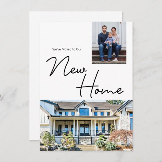 引っ越しましたと新しいホームファミリーハウスの写真 シーズンカード (正面/裏面)