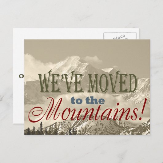 引っ越しましたに!タイポグラフィアドレスの変更 案内ポストカード (正面/裏面)