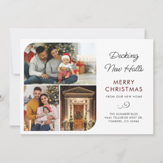 引っ越しましたのクリスマス写真ホーム移動 シーズンカード (正面)