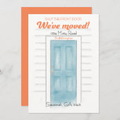 引っ越しましたのトロピカルシャットドアアナウンスカード 招待状 (正面/裏面)