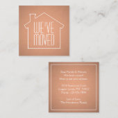 引っ越しましたのフェイクな銅ホイルのモダンなエンクロージャカード スクエア名刺 (正面/裏面)