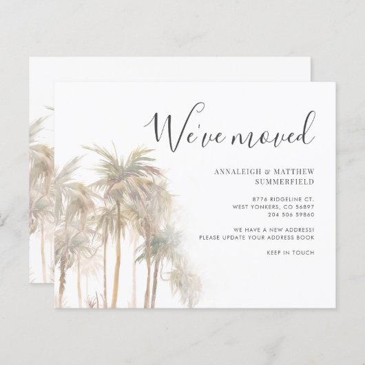 引っ越しましたのヤシの木の動きのお知らせ (正面/裏面)