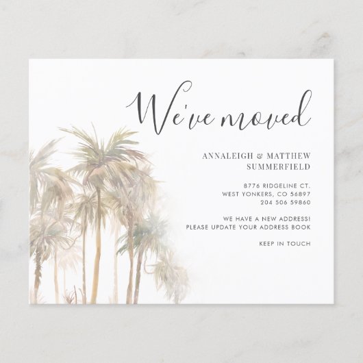 引っ越しましたのヤシの木の動きのお知らせ (正面)