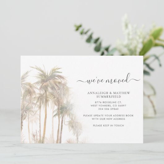 引っ越しましたのヤシの木の移動アドレス 案内状 (スタンド正面)