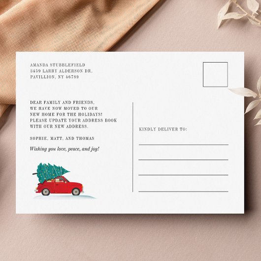 引っ越しましたの休日の住所はがき