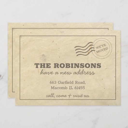 引っ越しましたの住所の変更 案内状 (正面/裏面)