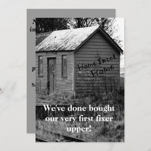 引っ越しましたの国の掘っ建て小屋の引っ越し祝いパーティー 招待状 (正面/裏面)