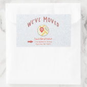 引っ越しましたの場所のピンアイコンのコンピュータマップ 長方形シール (バッグ)