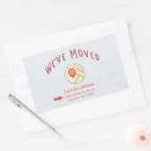 引っ越しましたの場所のピンアイコンのコンピュータマップ 長方形シール (封筒)