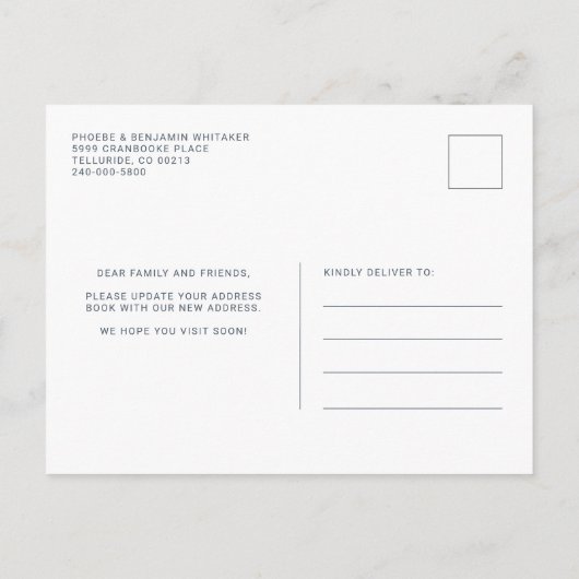 引っ越しましたの変更の写真の移動 案内ポストカード (裏面)