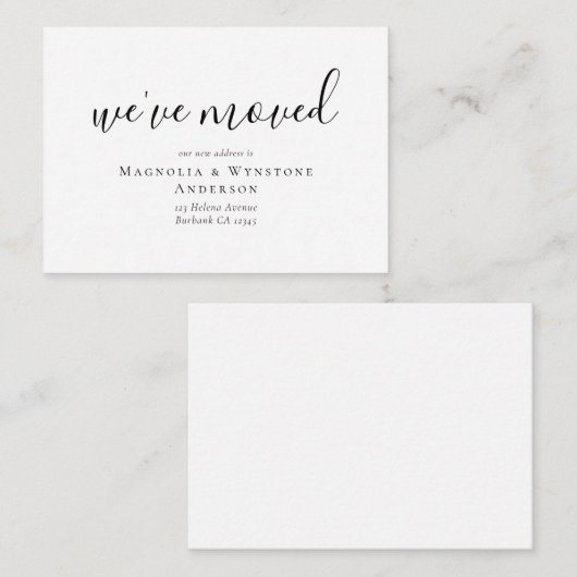 引っ越しましたの変更カードの挿入 ノートカード (正面/裏面)