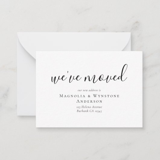 引っ越しましたの変更カードの挿入 ノートカード (正面)