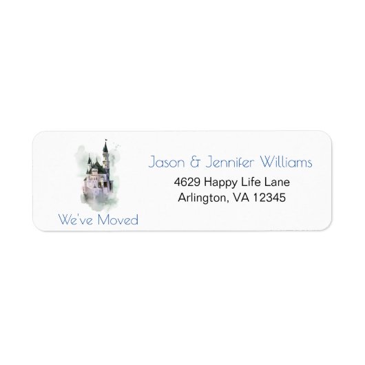 引っ越しましたの変更Address Castle新居 ラベル (正面)