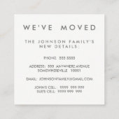 引っ越しましたの家の新しい住所正方形の名刺 スクエア名刺 (裏面)